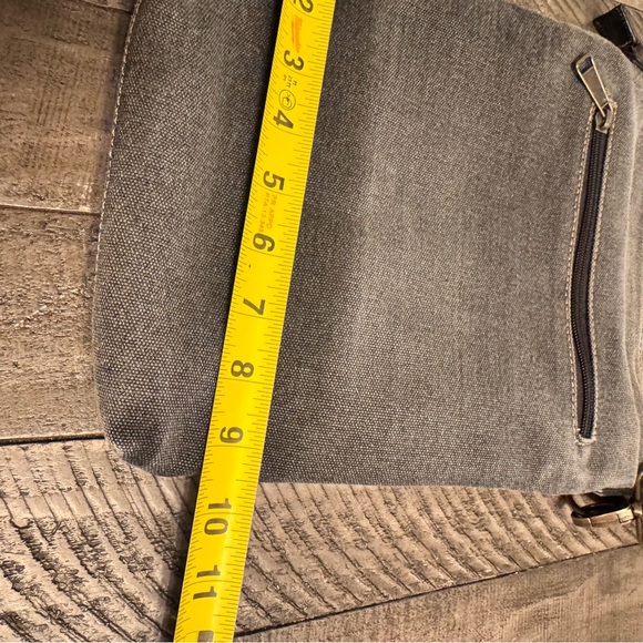 Prarie Schooner‎ Unisex Crossbody Bag Black Canvas Heavy Duty Multi Pocket - Picture 8 of 11